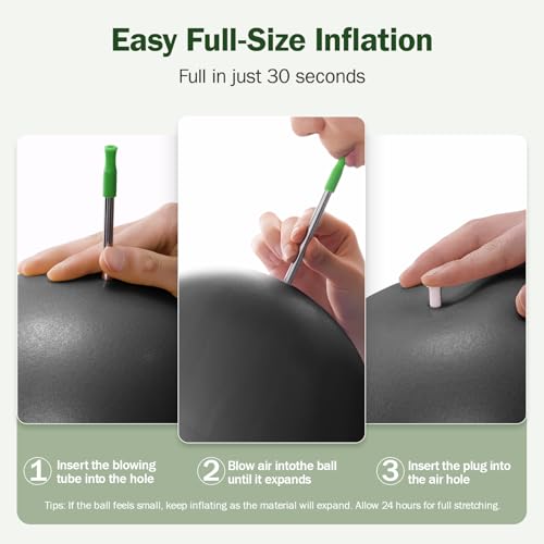 Image of Slim Panda Pilates Ball, 9 Inch Small Exercise Ball, Anti Burst Mini Yoga Ball for Stability, Workout, Barre, Core Strength, Physical Therapy, Balance, Stretching