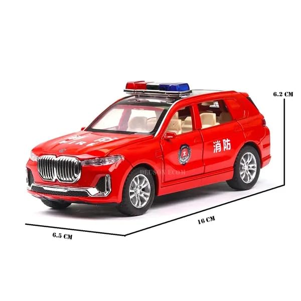 Image of DEOXY BMW M5 Police 1:32 Scale Model Car Exclusive Alloy Metal Pull Back Die-cast Car Diecast Metal Pullback Toy car with Openable Doors & Light Music Best Gifts Toys Kids (White)