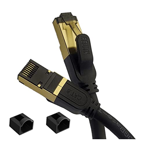 Reulin Câble Réseau 2.5M Plug & Play, Cat 8 LAN Câble 40G2GHz RJ45