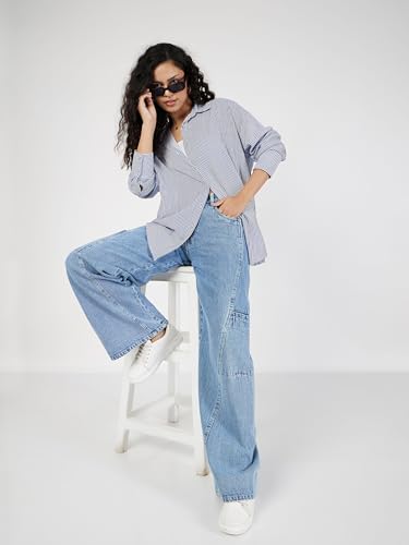 Image of Sassafras Women's Modern Straight-Leg Jeans - Classic Fit, Professional Office to Evening Outfit for Women
