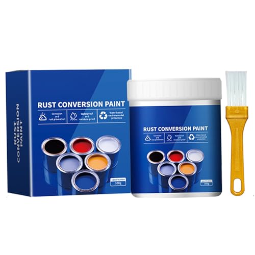 Convertidor de óxido para metal, pintura convertidora de óxido con pincel 300 g resistente a la intemperie para metal, prevención y protección duraderas, para vallas, puertas y ventanas de hierro
