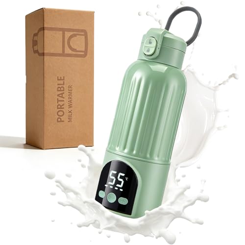Calentador de biberones para bebé, calentador de biberones con batería de 12000 mAh, capacidad de 500 ml, protección para niños, calentador de biberones portátil para llevar, 140 W, calentamiento