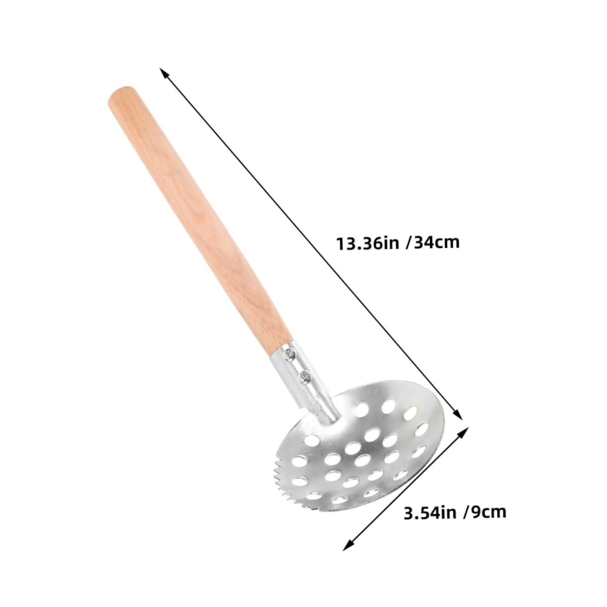 SUPVOX Versatile Ice Fishing Tool 1 Pair Serrated Scoop Wooden Handle Ice Scoop for Winter Fishing and Chiseling