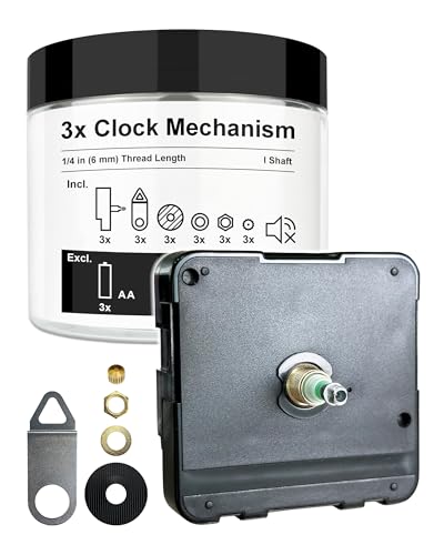 MXDFL Clock Mechanism Replacement, Quartz Movement with Hands and Motor Kit