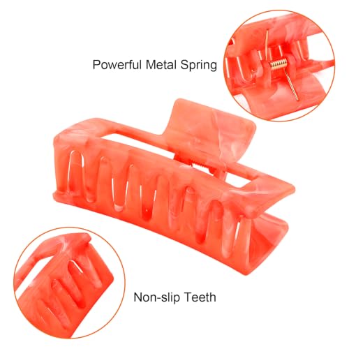GAFATORY 3 PCS Neon Claw Clips for Women Bright Fluorescent Hairclips for Thick Thin Hair Non Slip Large Hair Claw Clips With Teeth Summer Neon Accessories for Festival Beach Party Daily Hairstyle - Image 3