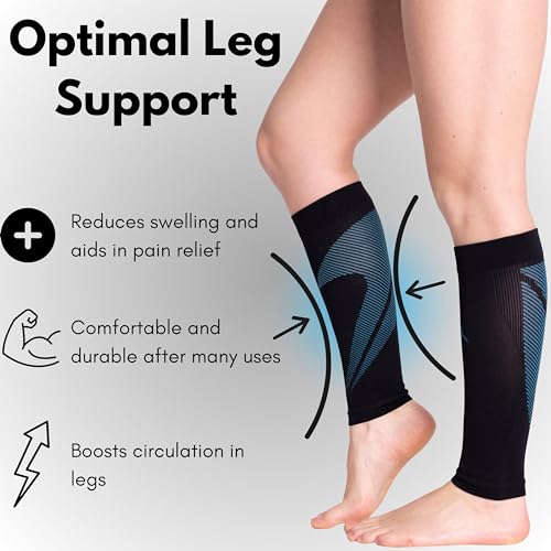 CompressionZ Calf Compression Sleeves for Men & Women - Leg Support for Running, Sports & Travel - Footless Compression Socks for Comfort & Premium Performance3