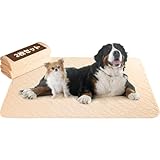 KYG 洗えるペットシーツ おしっこマット トイレ下敷きマット ペットマット 丸ごと洗える 滑り止め底 繰り返し使える 猫 犬用 (ベージュ, 120x90cm 2枚)