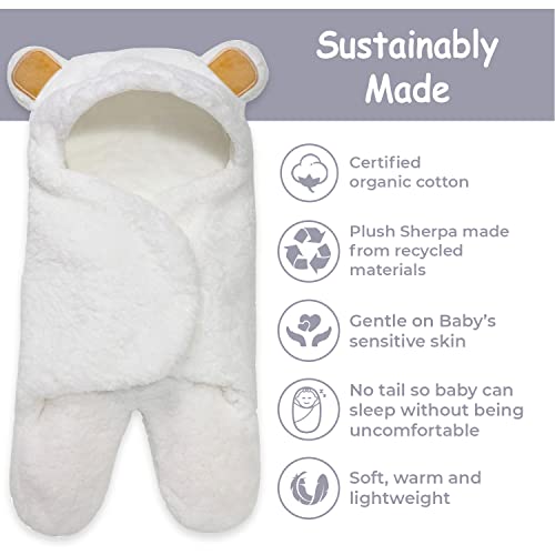 Jam Naturals-Cute Bear Organic Newborn Swaddle Wrap-Gender Neutral Soft Baby Blanket, Newborn Baby Registry Gift (Golden Brown, 0-3M) #TOP1