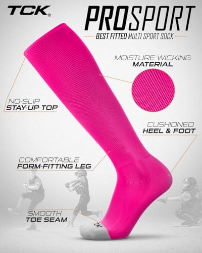 Image of Prosport Baseball Socks & Softball Socks, Kids & Adult Knee High Tube Sock