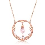 type de métaux: argent CCXXYGWJ Collier en Argent Sterling 925 pour Femmes, Topaze Naturelle, Grenat, Quartz Rose, Pierres précieuses, Demoiselle d\'honneur, Bijoux de Mariage en Or, 100%