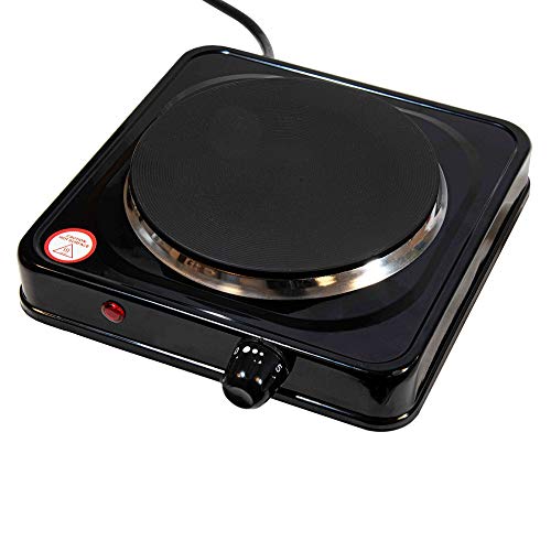 Elektrische Ø155mm Campingkocher, Herdplatte Elektrisch, Einzeln Kochplatte, Elektroherd, Kochfeld, Heizplatte, Camping Kocher in Schwarz