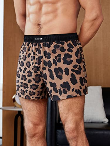 WDIRARA Men's Drawstring Waist Swim Trunks Striped Print Pocket Shorts4