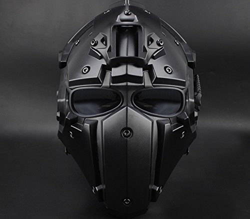 Casque tactique équitation plein air noir taille 19.5*29*32.5 cm masque baotou de protection intégrale