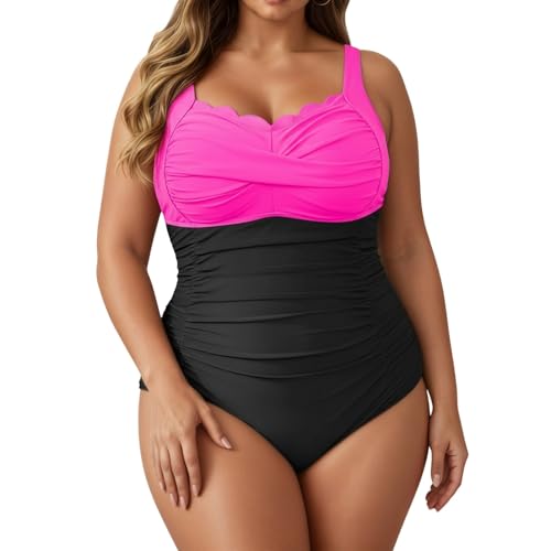 Maillot de bain une pièce échancré à volants pour femme élégante à la piscine