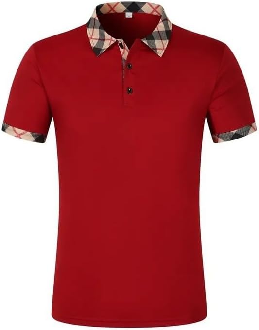 Mens Casual Polo Shirt Classic Buttoned Henley Neck Basic Short Sleeve Fashionable Golf Collar Shirt - Image 2