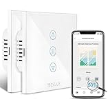 [2021 Upgraded] Wlan Rolladenschalter, TEEKAR Prozent kontrolle Smart Wlan Rolladen Zeitschaltuhr mit Timer, Mesh Network, Voice Kontrolle WIFI Jalousieschalter Works mit Alexa Für Rolladenmotor