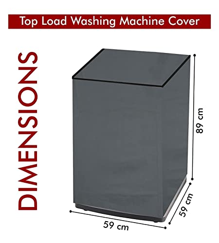 Image of Waterproof & Dust-Proof PVC Full Closure Washing Machine Cover For PANASONIC-6.5KG-NA-F65LFILRB Top Load Fully-Automatic Washing Machine (Grey)