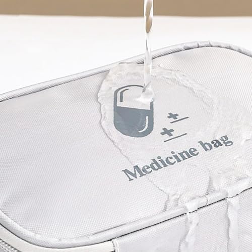 Image of Small Empty First Aid Bag with Handle, Mini First Aid Kit Travel Bag Zippered Medical Storage Bag Portable for Home Outdoor Travel Camping Hiking, Grey