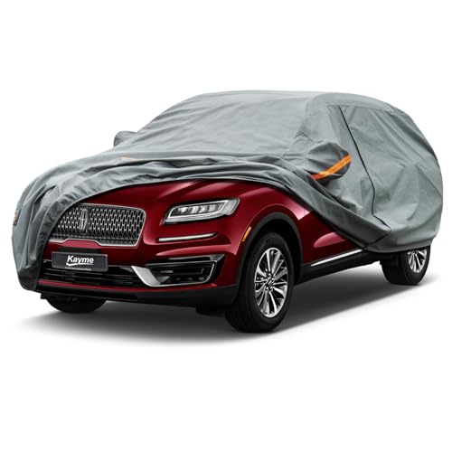 Image of Kayme Heavy Duty SUV Car Cover Custom Fit Lincoln Nautilus Waterproof All Weather for Automobiles, Full Exterior Covers Sun Rain UV Protection.（Deliver About 3-10 Days）