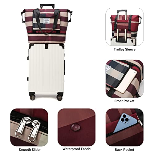 Toosea New Foldable Dry/Wet Separation Travel Duffle Bag For Women Carry On With Shoe Compartment Luggage Sleeve, Large Capacity Folding Travel Tote Gym Bag, Weekender Overnight Bag #TOP6