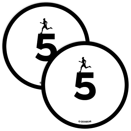 Aimant voiture Marathon 5 GEEKBEAR - Magnet auto rond de 11,9 cm course