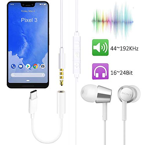 Image of Wahbite USB C to 3.5mm Earphone Jack Dongle Compatible with Pixel 3 /2 /3XL /2XL, iPad Pro 2018, MacBook Pro, Samsung Sony HTC Moto and More USB-C Device, Type C to Aux Headphone Converter (White-2 Pack)