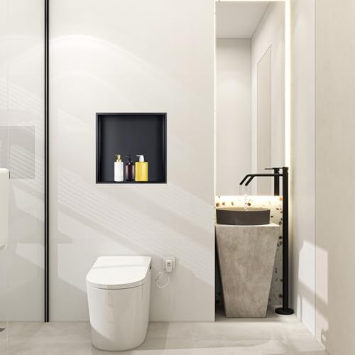 Greenspring 12" X 12" Shower Niche Insert Tile Ready, Niche for Shower Wall, Stainless Steel Recessed Shelf No Tile Needed for Bathroom Storage, Matte Black by Greenspring - Image 5