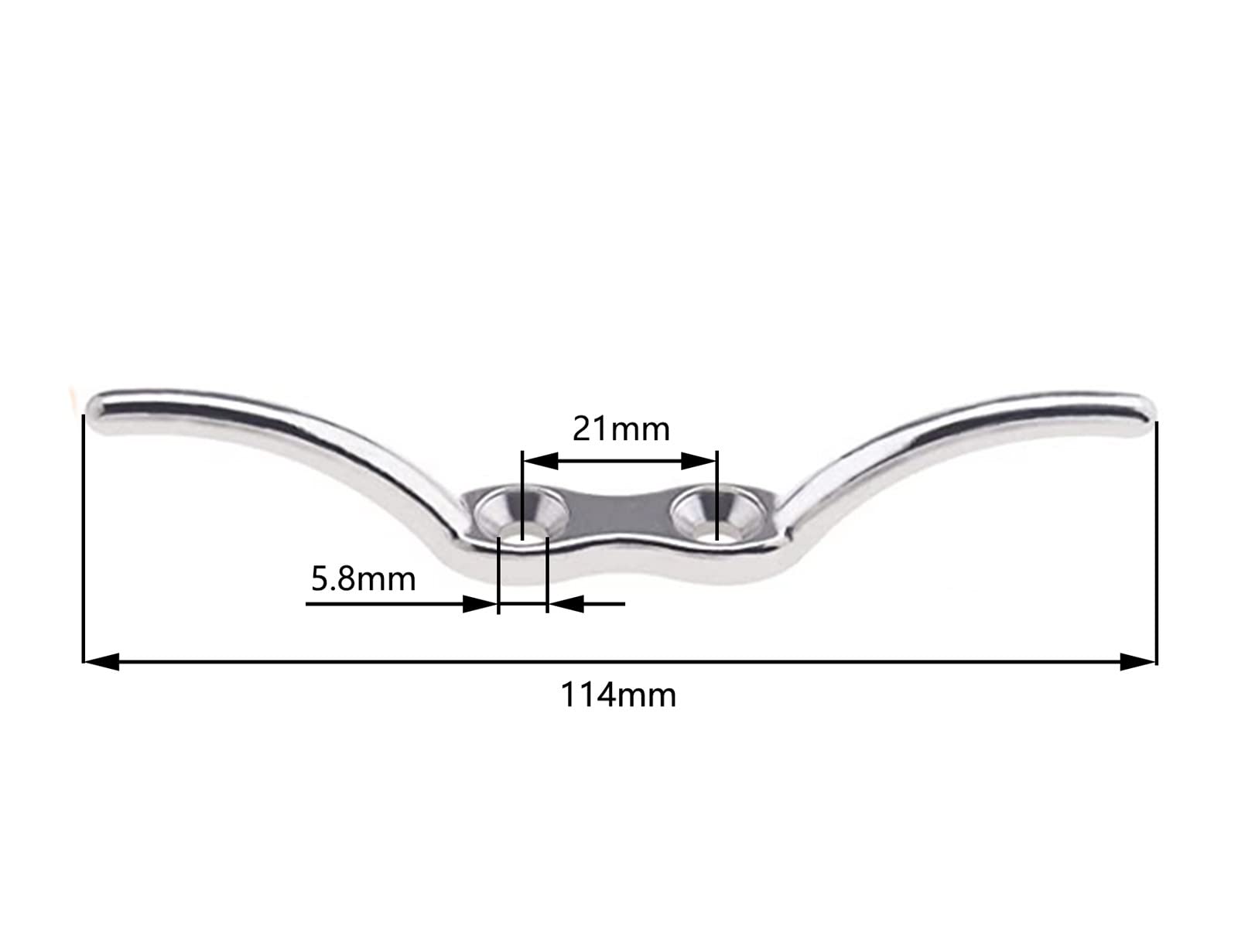 4 tacos de cuerda de barco de 11,5 cm de acero inoxidable 316 para barcos, accesorios, amarre de seguridad de barco, montaje incluido, 8 tornillos