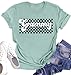 Grandma Shirts for Women Checkered Gigi Graphic Tops Cute Grammy T-Shirt Mother's Day Short Sleeve Tee Shirts(LightGreen,X-Large)