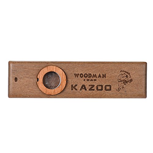 Andoer Instrumento musical Kazoo de madeira Ukulele Guitar Partner Harmônica de madeira com caixa de