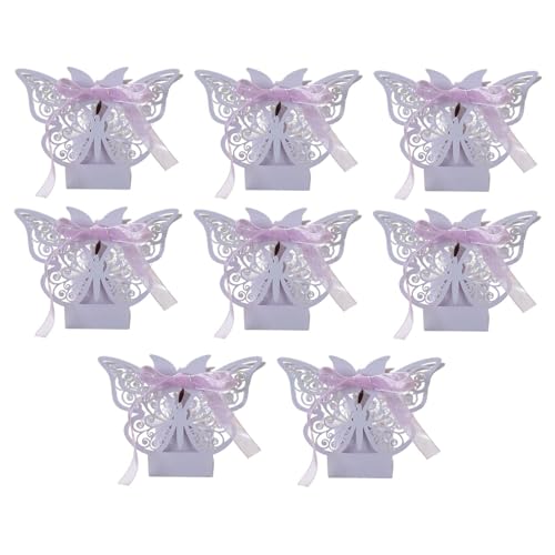 MagiDeal 8 boîtes Cadeaux en Papier à Faire soi-même avec Rubans, Petites boîtes à dragées Papillon Portables, sachets à Bonbons pour Shower ou Mariage,...