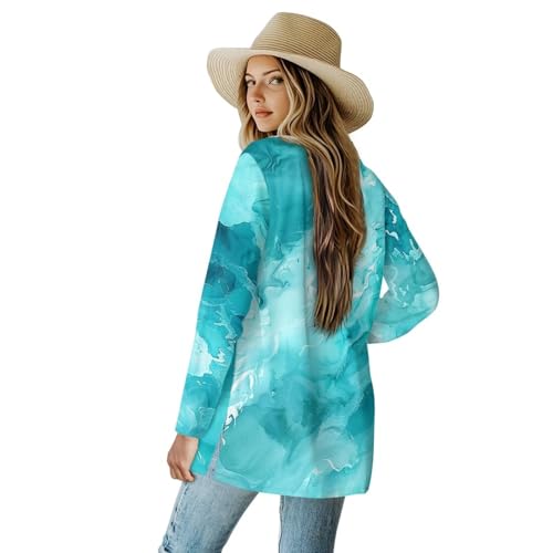 Image of Biyejit Women's Long Sleeve Open Front Cardigan Casual Loose Lightweight Cardigans with Pockets Drape Cardigan
