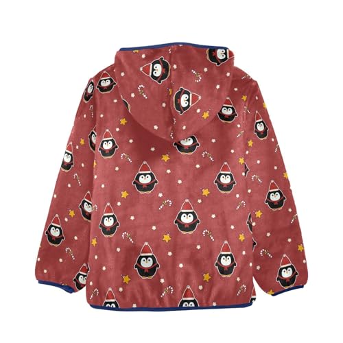 Penguins and Candy Girls Fleece Jacket Girls Fall Jacket Girls Zip Up Hoodie Girls Sherpa Jacket 2-10T2