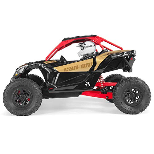 Axial Yeti Jr. Can-Am Maverick X3 Rc Rock Racer 4Wd Brushed Off-Road Side-By-Side 1/18 Scale Rtr (Includes 2.4 Ghz Transmitter, Battery & Charger): Axi90069,Red, Gold And Black #TOP1