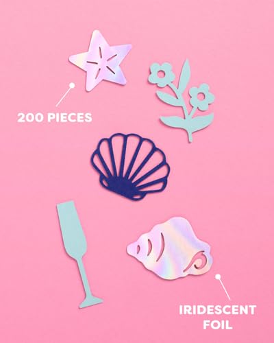 Image of xo, Fetti Coastal Party Foil Confetti - 200 pc | Last Toast on the Coast, Beach Engagement Party Decoration, Bachelorette Table Decor, Bridal Shower Supplies, Beach Birthday Tablescape, Iridescent