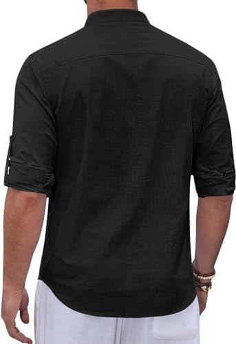 Image of Zombom Men's Kurta || Chinese Collar Long Sleeves || Straight Hip Length Kurtas || Short Kurta for Men || for Festival || Function || Occasion Wear Fancy Kurta for