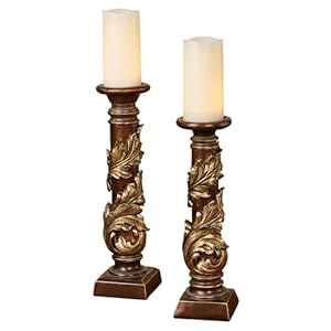 Harlow Candleholders Golden Bronze Set of Two