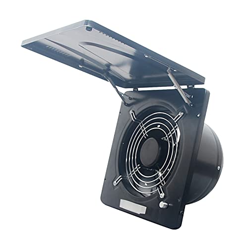 Ventilador de ventilación de 10" con cubierta para cocina doméstica, control de velocidad continua, negro, 100W miniatura 1
