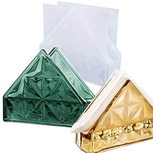 Napkin Holder Silicone Resin Mold Triangle Shaped Tissue Dispenser bookends Epoxy Silicone Casting Molds for Tables Dining Kitchen Restaurant Picnic,3D DIY Making Handmade Display Decor Crafts