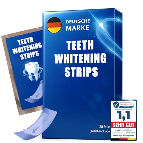 Raucher Whitening Strips schmerzfreie Zahnaufhellung & sanftes Bleaching für empfindliche Zähne | Entfernt Nikotin- & Kaffeeflecken in 30 Min – 28 Stück peroxidfrei Teeth Whitening Raucher Zahnweiss