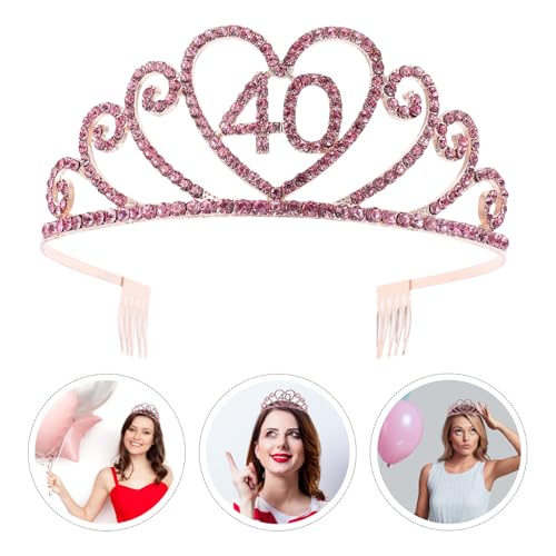 Tiara rosa de niña para fiesta y accesorio de aleación para cabello 7