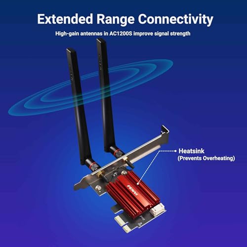 Fenvi FV-AC1200S PCI-E WiFi Adapter | Intel AC Chipset | Dual Band 867Mbps WiFi | Bluetooth 4.0 | 2X2 TX/RX Streams | High Gain Antennas | Windows... - Image 4