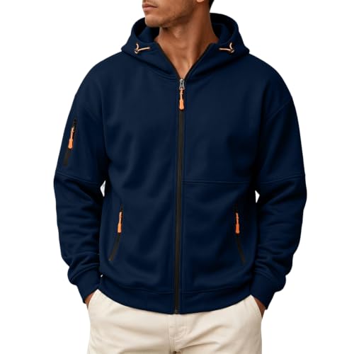 Mens Hoodies Zip Up Tactical Hoodie Fleece Hooded Sweatshirt Sweat Shirt - image 1