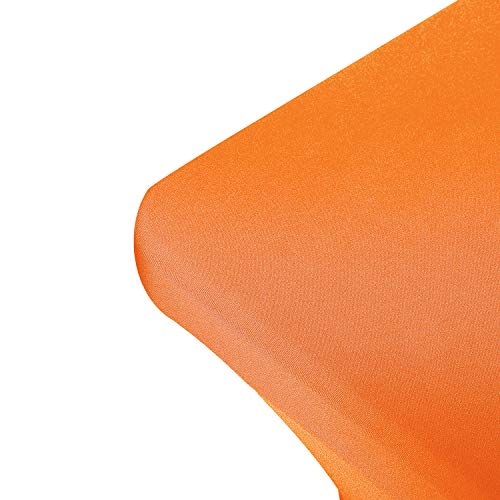 Image of Peomeise 4FT Spandex Table Cover Rectangular Stretch Spandex Tablecloth (Orange,4FT)
