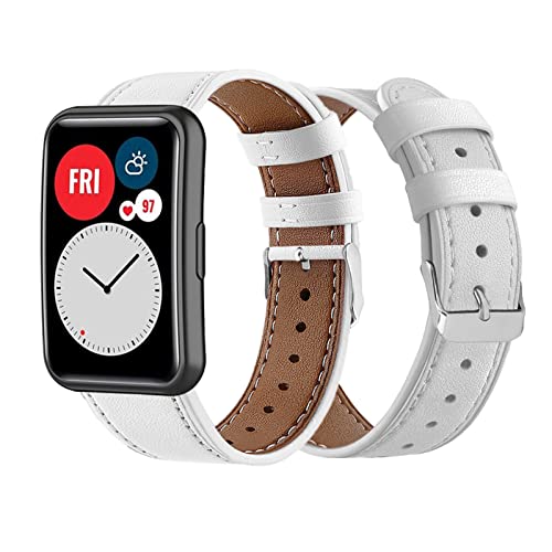HYKEJJ Correa de piel para Huawei Watch Fit, Huawei Watch Fit, flores de cuero de repuesto con cierre de acero inoxidable compatible con Huawei Watch Fit (A)