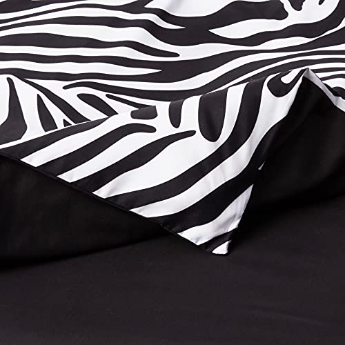 Blue Ridge Home Fashions Zebra Reversible 3 Piece Duvet Cover Set With Zebra Pillow Shams Brushed Microfiber-Soft Touch-Easy Care-Button Closure #TOP2