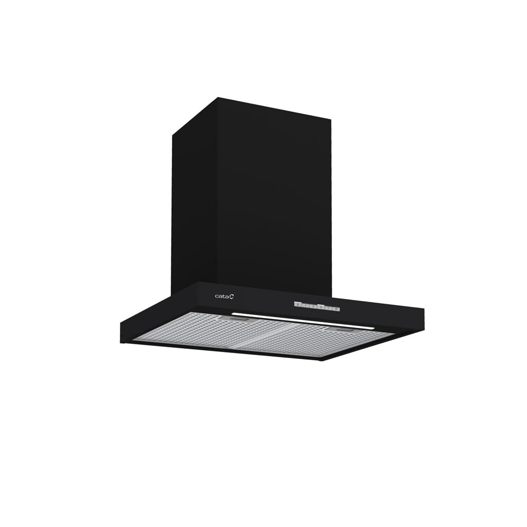 Cata Sygma 6010 BK - Cappa aspirante a 4 livelli di estrazione 3+1 Turbo Pannello di controllo elettronico Motore BT3 Extra Silenzioso Illuminazione LED Filtri Lavabili in Lavastoviglie Larghezza 60