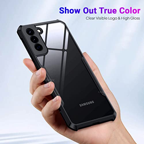 Image of LIRAMARK Transparent Clear Shock Proof Back Cover Case Designed for Samsung Galaxy S22 Plus(Black)