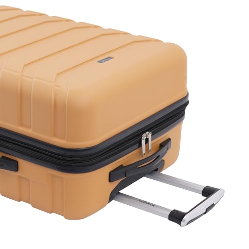 Image of Wrangler 4 Piece Miami Luggage and Packing Cubes Set, Amber Gold