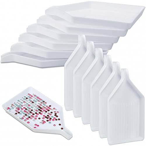 10Pcs Plastic Diamond Painting Trays， 3.8 X 2.2 Inches Rhinestone Plate Tray For Diamond Painting，Bead Sorting Trays For Diy Crafts #TOP1